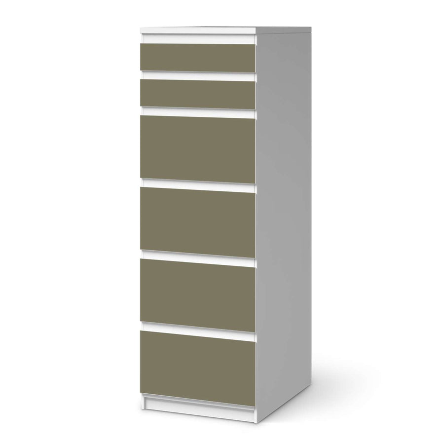 Klebefolie Braungrau Light - IKEA Malm Kommode 6 Schubladen (schmal)  - weiss