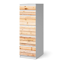 Klebefolie Bright Planks - IKEA Malm Kommode 6 Schubladen (schmal)  - weiss
