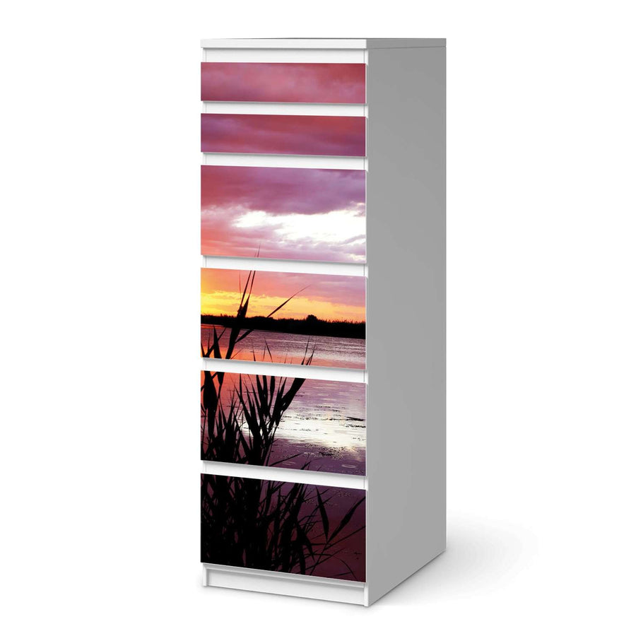 Klebefolie Dream away - IKEA Malm Kommode 6 Schubladen (schmal)  - weiss