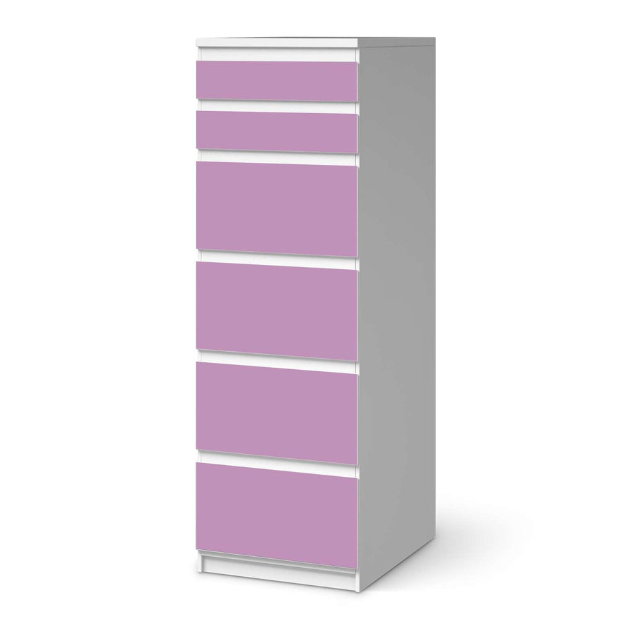 Klebefolie Flieder Light - IKEA Malm Kommode 6 Schubladen (schmal)  - weiss