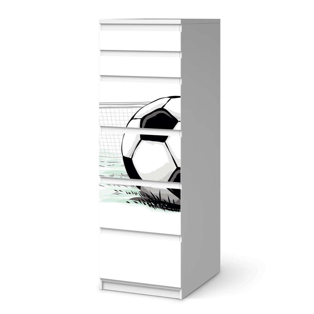 Klebefolie Freistoss - IKEA Malm Kommode 6 Schubladen (schmal)  - weiss