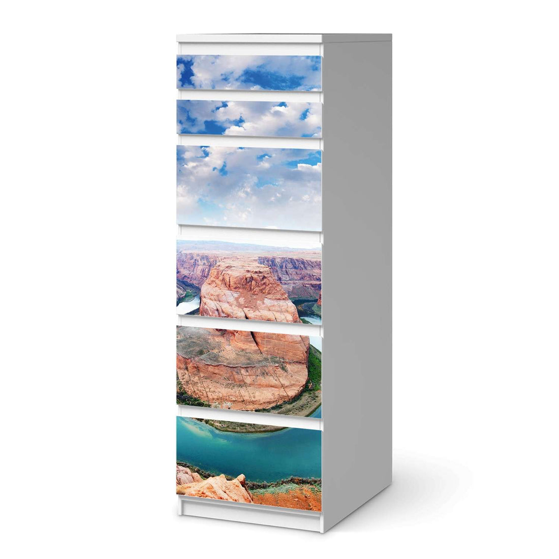 Klebefolie Grand Canyon - IKEA Malm Kommode 6 Schubladen (schmal)  - weiss