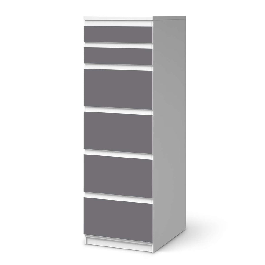 Klebefolie Grau Light - IKEA Malm Kommode 6 Schubladen (schmal)  - weiss