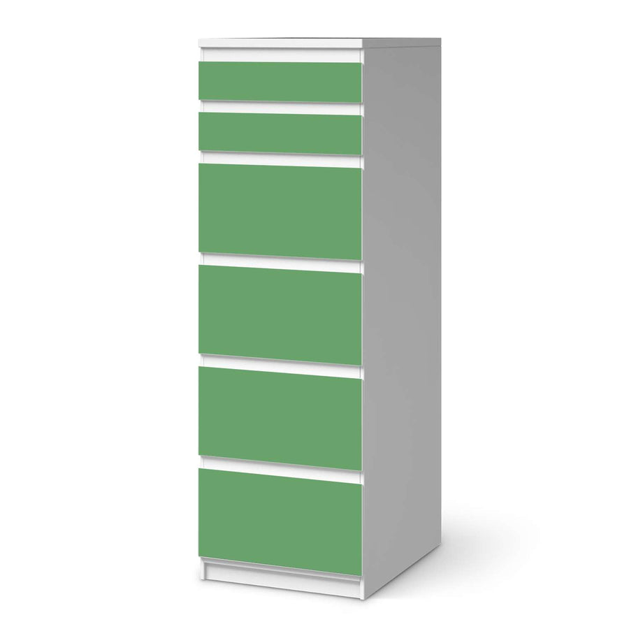 Klebefolie Grün Light - IKEA Malm Kommode 6 Schubladen (schmal)  - weiss