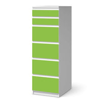 Klebefolie Hellgrün Dark - IKEA Malm Kommode 6 Schubladen (schmal)  - weiss