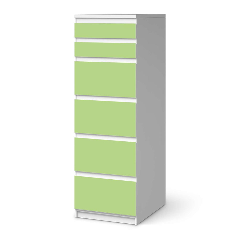 Klebefolie Hellgrün Light - IKEA Malm Kommode 6 Schubladen (schmal)  - weiss