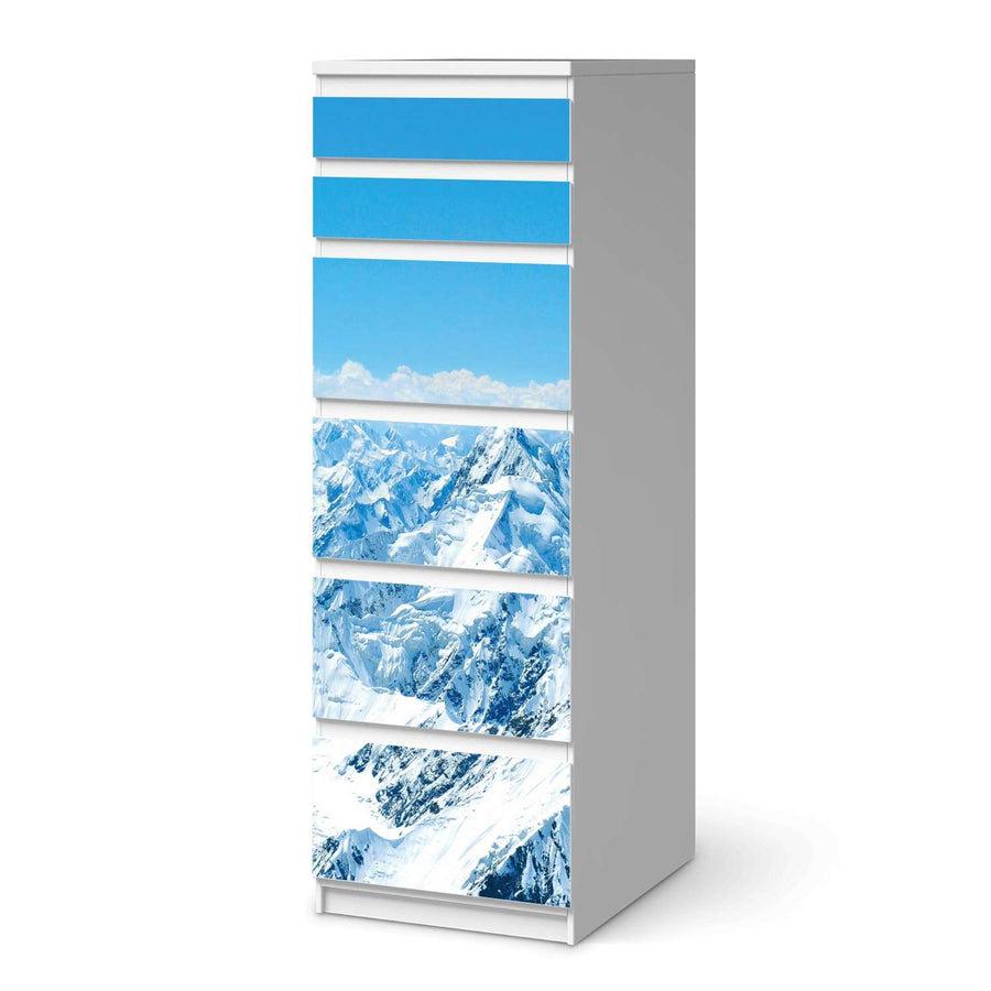 Klebefolie Himalaya - IKEA Malm Kommode 6 Schubladen (schmal)  - weiss