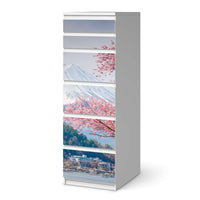 Klebefolie Mount Fuji - IKEA Malm Kommode 6 Schubladen (schmal)  - weiss