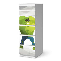 Klebefolie Mr. Green - IKEA Malm Kommode 6 Schubladen (schmal)  - weiss