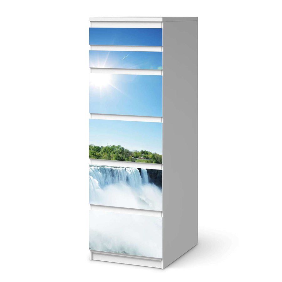 Klebefolie Niagara Falls - IKEA Malm Kommode 6 Schubladen (schmal)  - weiss