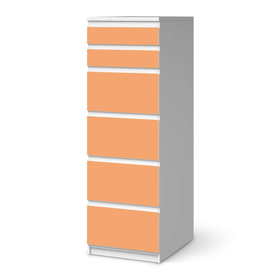 Klebefolie Orange Light - IKEA Malm Kommode 6 Schubladen (schmal)  - weiss