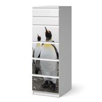 Klebefolie Penguin Family - IKEA Malm Kommode 6 Schubladen (schmal)  - weiss
