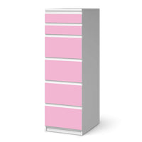 Klebefolie Pink Light - IKEA Malm Kommode 6 Schubladen (schmal)  - weiss