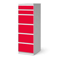 Klebefolie Rot Light - IKEA Malm Kommode 6 Schubladen (schmal)  - weiss