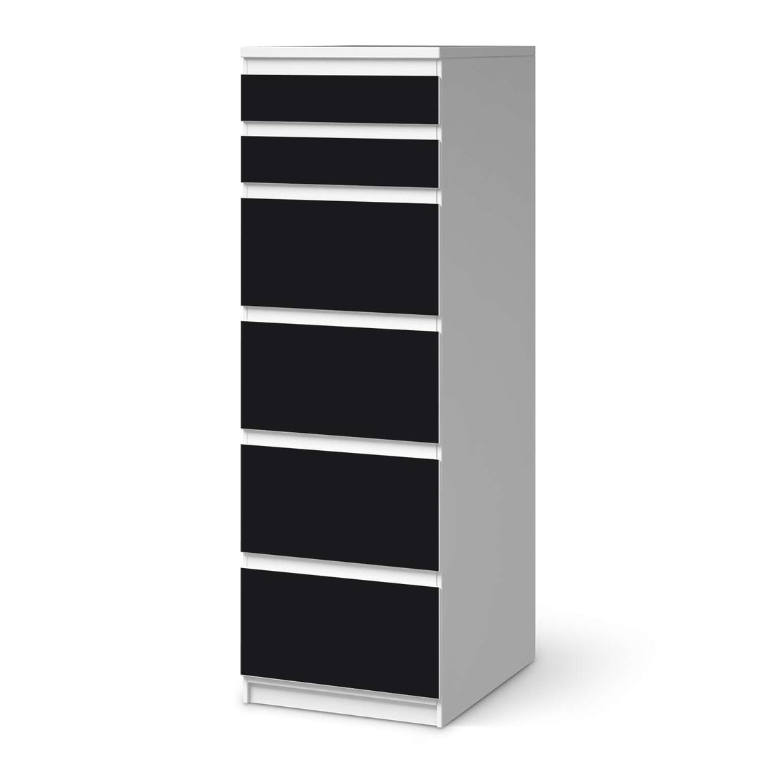 Klebefolie Schwarz - IKEA Malm Kommode 6 Schubladen (schmal)  - weiss