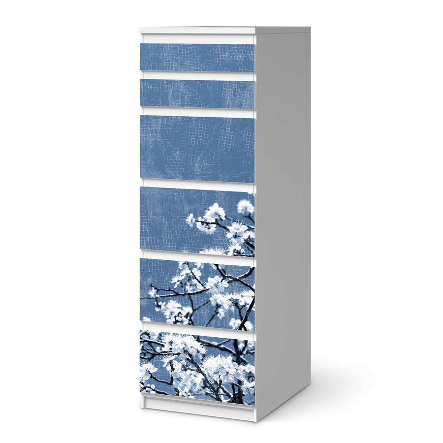 Klebefolie Spring Tree - IKEA Malm Kommode 6 Schubladen (schmal)  - weiss