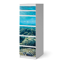 Klebefolie Underwater World - IKEA Malm Kommode 6 Schubladen (schmal)  - weiss