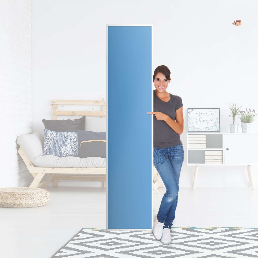 Klebefolie Blau Light - IKEA Pax Schrank 236 cm Höhe - 1 Tür - Folie