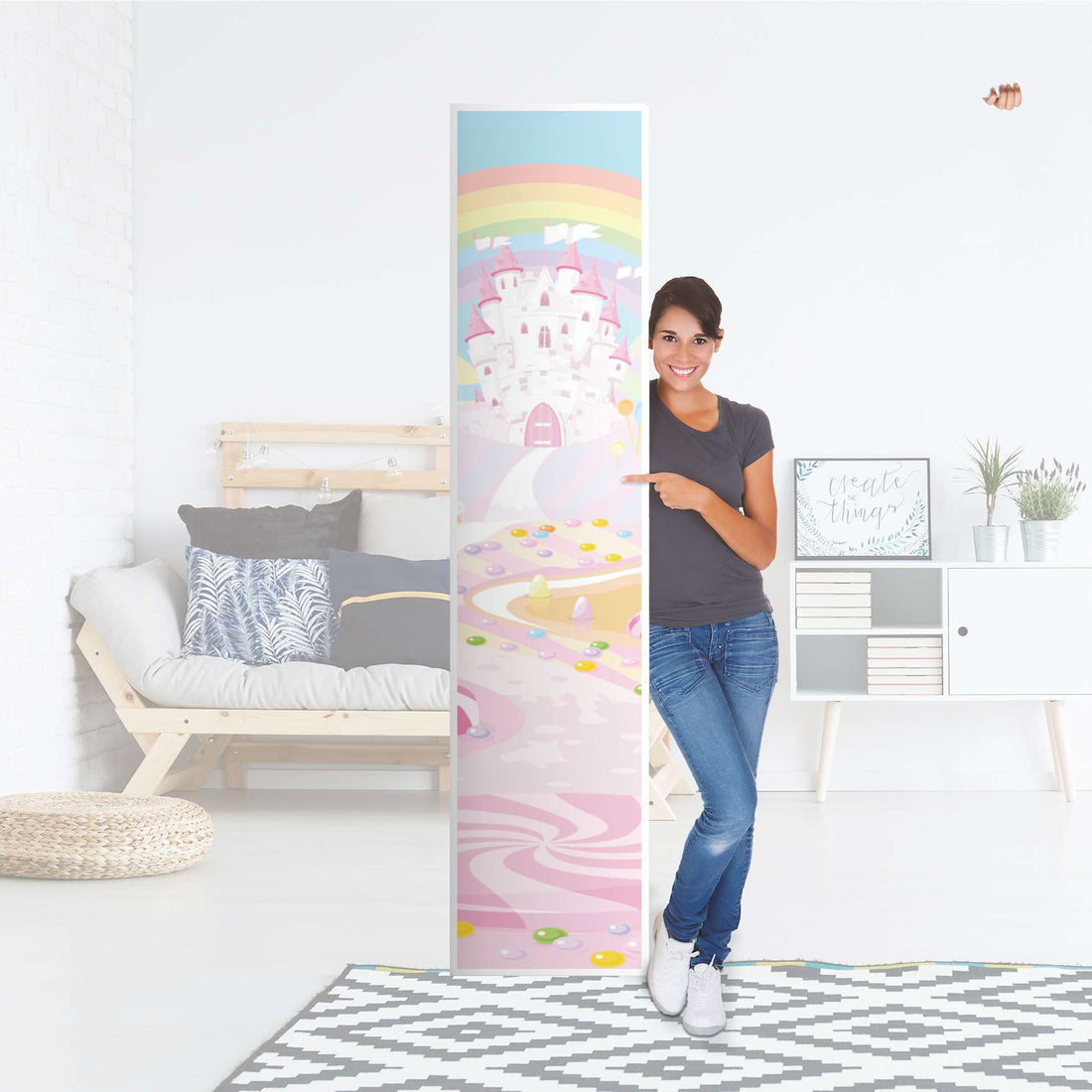 Klebefolie Candyland - IKEA Pax Schrank 236 cm Höhe - 1 Tür - Folie