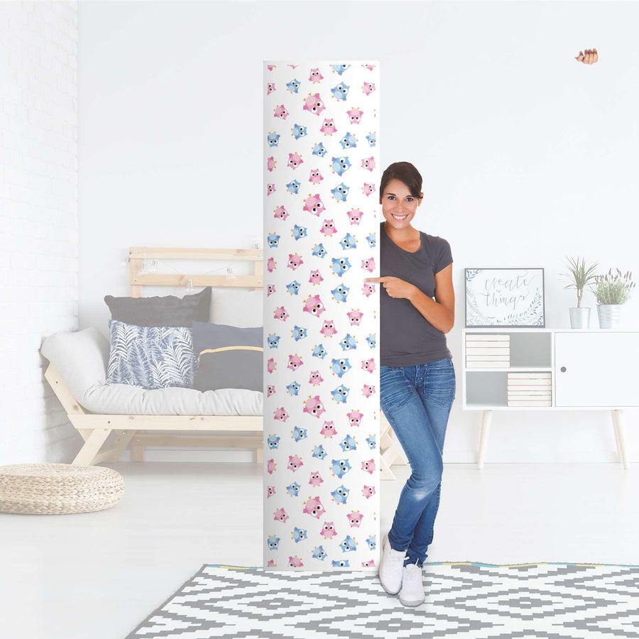 Klebefolie Eulenparty - IKEA Pax Schrank 236 cm Höhe - 1 Tür - Folie