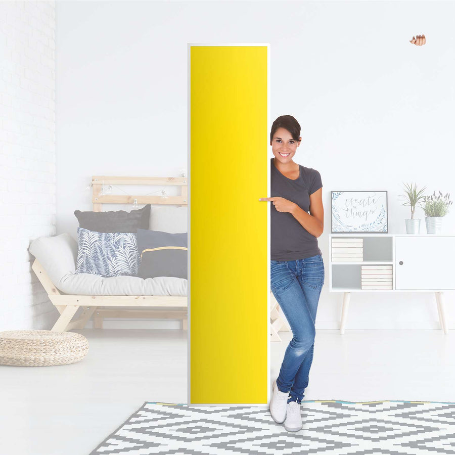 Klebefolie Gelb Dark - IKEA Pax Schrank 236 cm Höhe - 1 Tür - Folie