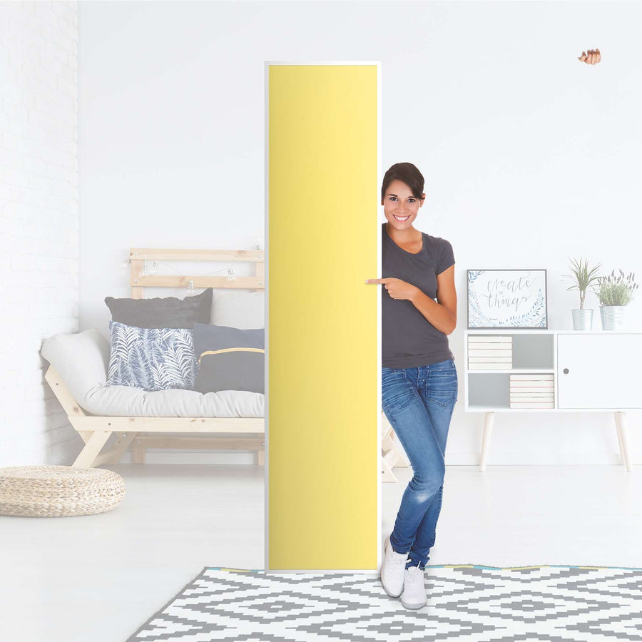 Klebefolie Gelb Light - IKEA Pax Schrank 236 cm Höhe - 1 Tür - Folie