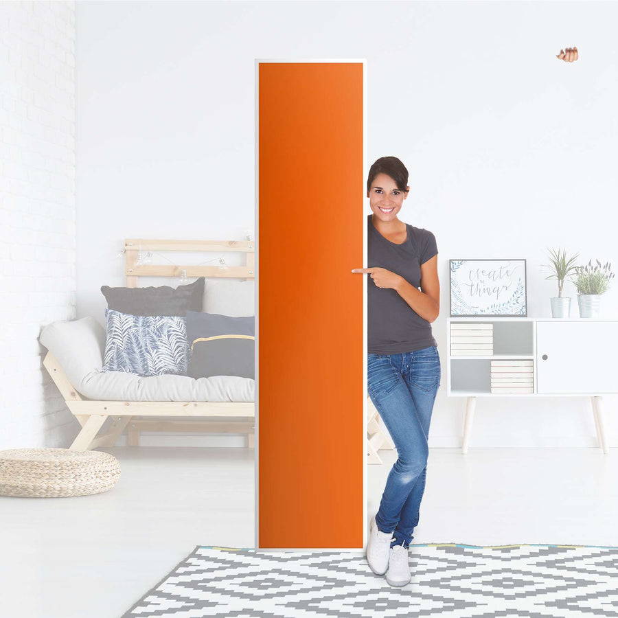 Klebefolie Orange Dark - IKEA Pax Schrank 236 cm Höhe - 1 Tür - Folie