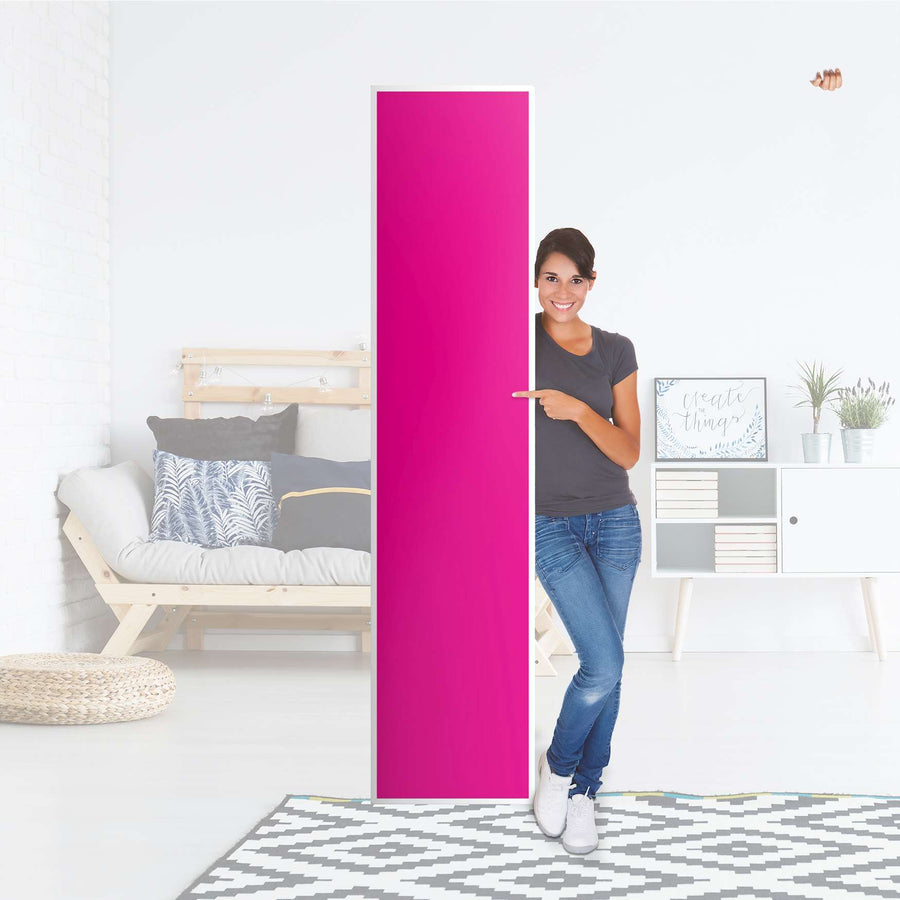 Klebefolie Pink Dark - IKEA Pax Schrank 236 cm Höhe - 1 Tür - Folie