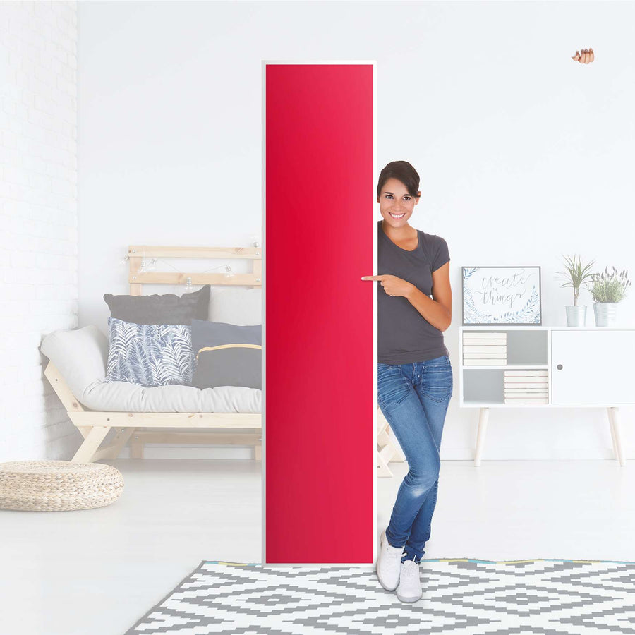 Klebefolie Rot Light - IKEA Pax Schrank 236 cm Höhe - 1 Tür - Folie