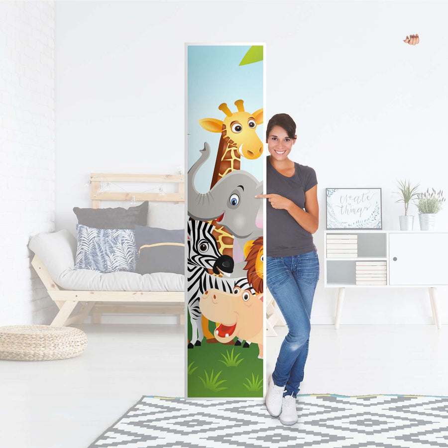 Klebefolie Wild Animals - IKEA Pax Schrank 236 cm Höhe - 1 Tür - Folie