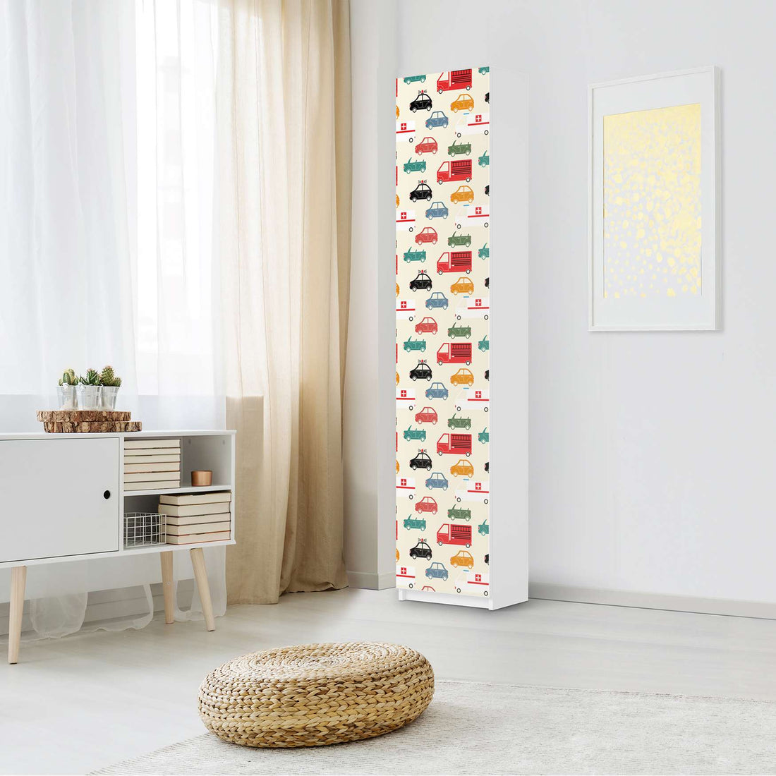 Klebefolie Cars - IKEA Pax Schrank 236 cm Höhe - 1 Tür - Kinderzimmer