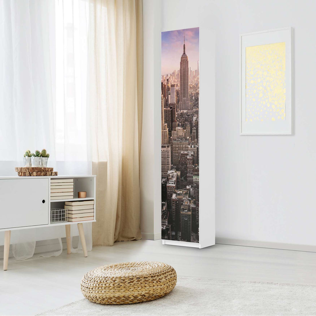 Klebefolie Big Apple - IKEA Pax Schrank 236 cm Höhe - 1 Tür - Schlafzimmer
