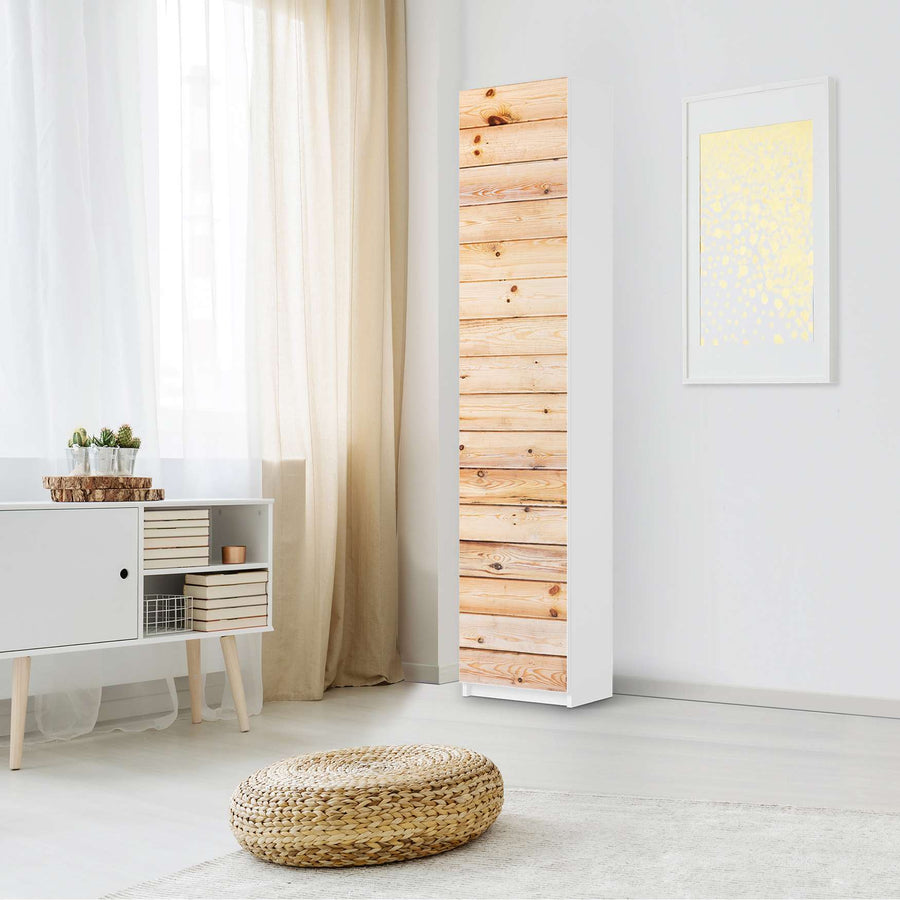 Klebefolie Bright Planks - IKEA Pax Schrank 236 cm Höhe - 1 Tür - Schlafzimmer