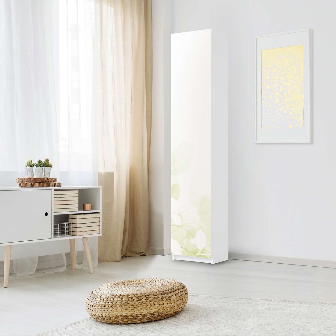 Klebefolie Flower Light - IKEA Pax Schrank 236 cm Höhe - 1 Tür - Schlafzimmer