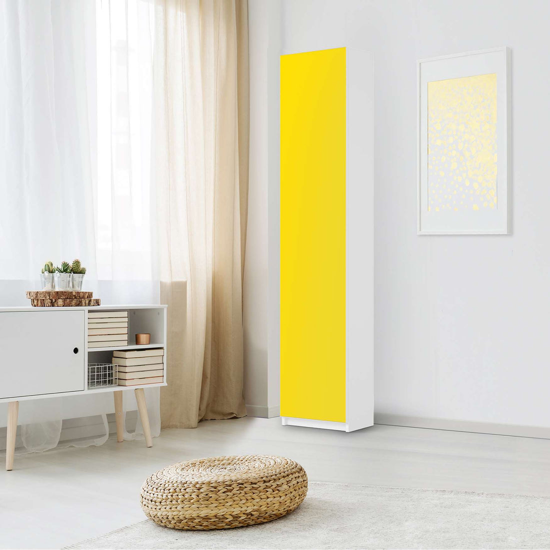 Klebefolie Gelb Dark - IKEA Pax Schrank 236 cm Höhe - 1 Tür - Schlafzimmer