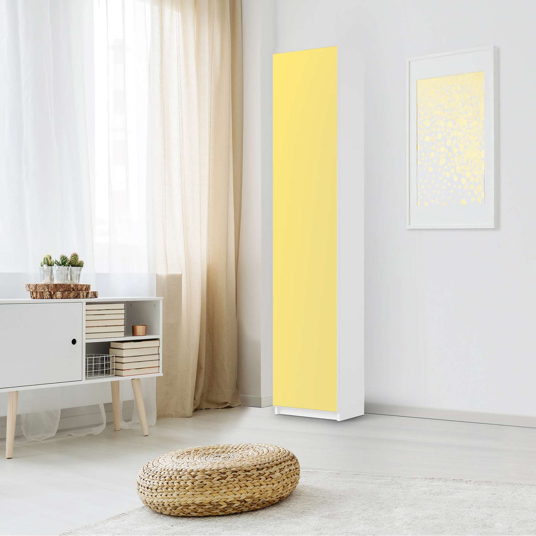 Klebefolie Gelb Light - IKEA Pax Schrank 236 cm Höhe - 1 Tür - Schlafzimmer