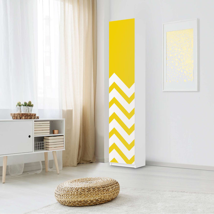 Klebefolie Gelbe Zacken - IKEA Pax Schrank 236 cm Höhe - 1 Tür - Schlafzimmer