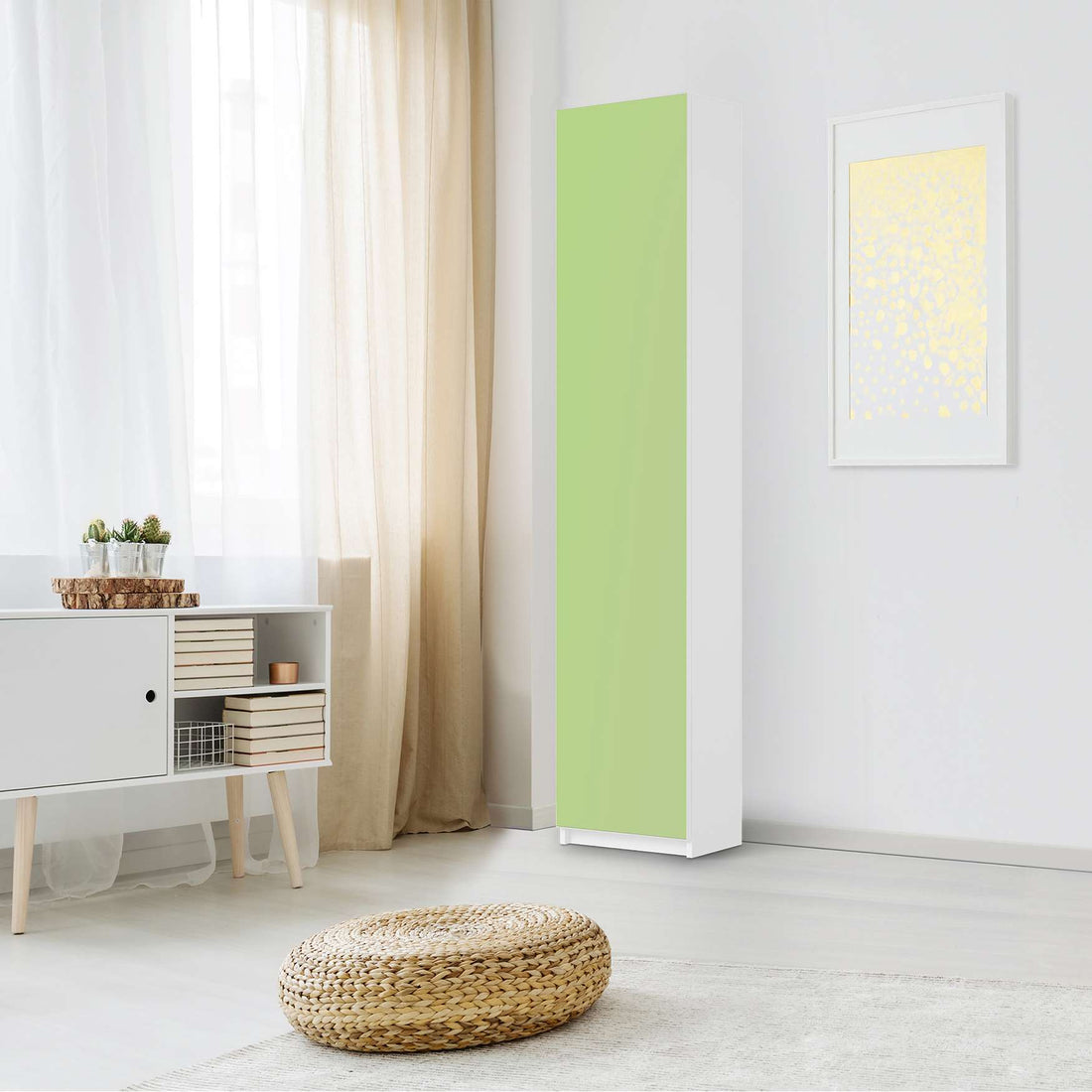 Klebefolie Hellgrün Light - IKEA Pax Schrank 236 cm Höhe - 1 Tür - Schlafzimmer