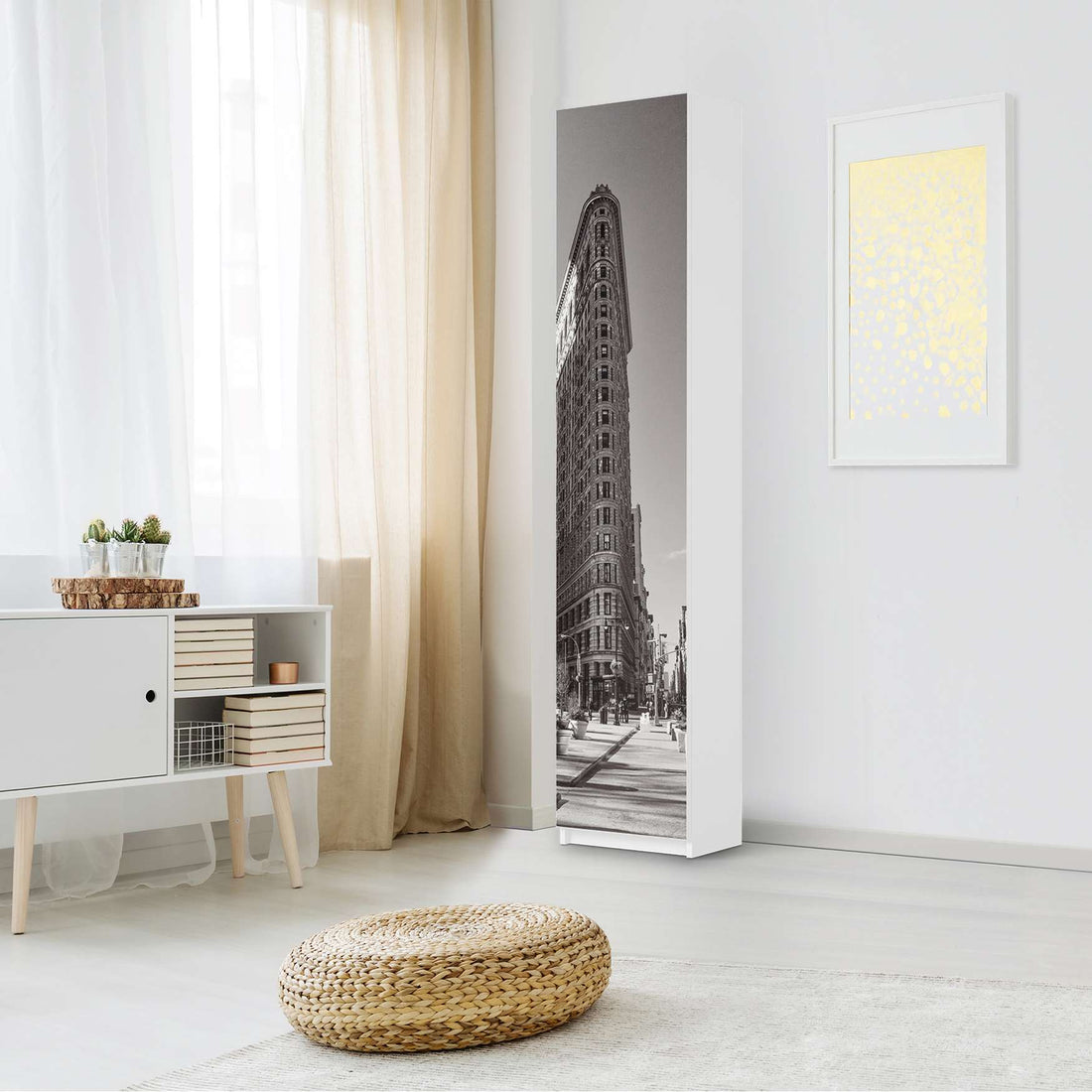 Klebefolie Manhattan - IKEA Pax Schrank 236 cm Höhe - 1 Tür - Schlafzimmer