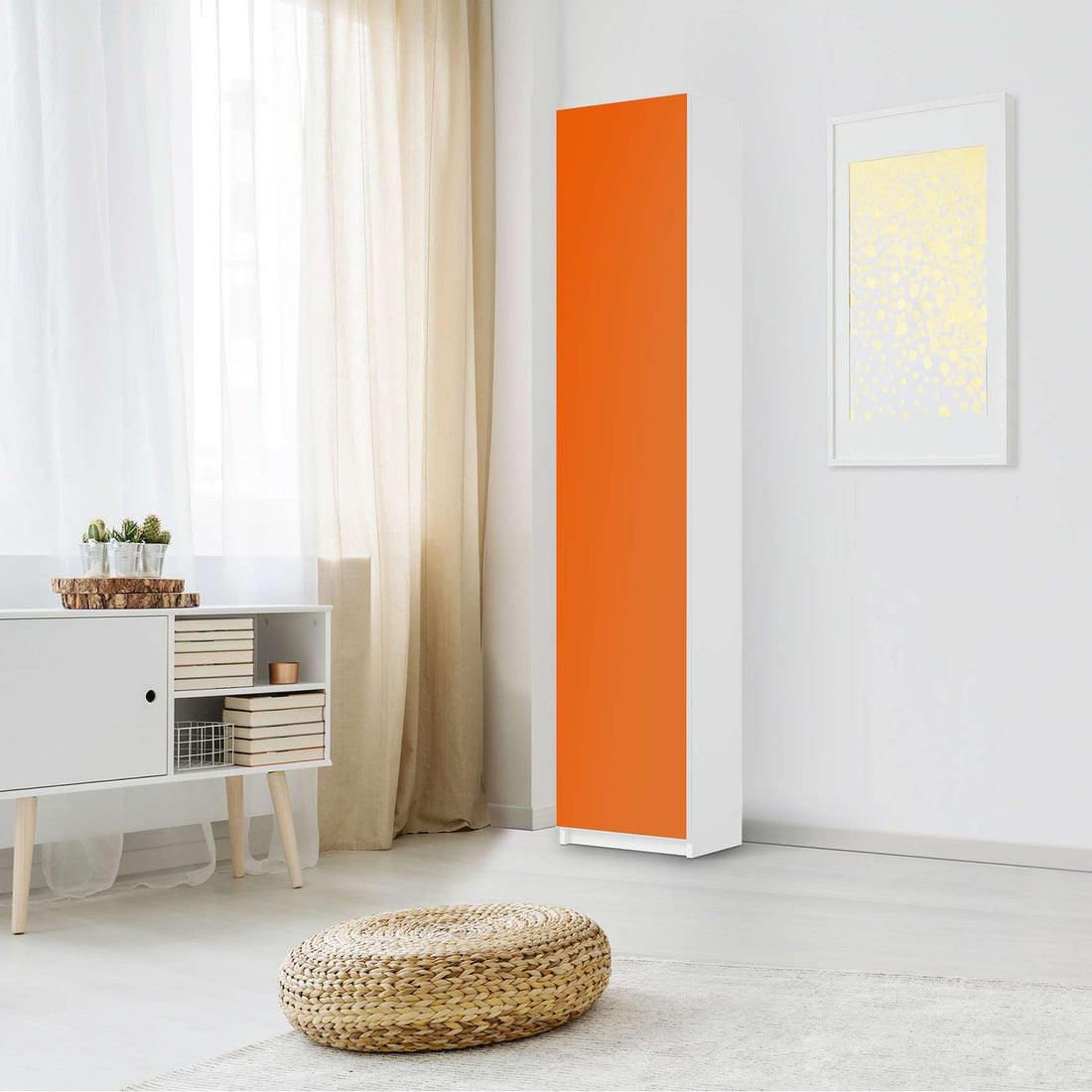 Klebefolie Orange Dark - IKEA Pax Schrank 236 cm Höhe - 1 Tür - Schlafzimmer