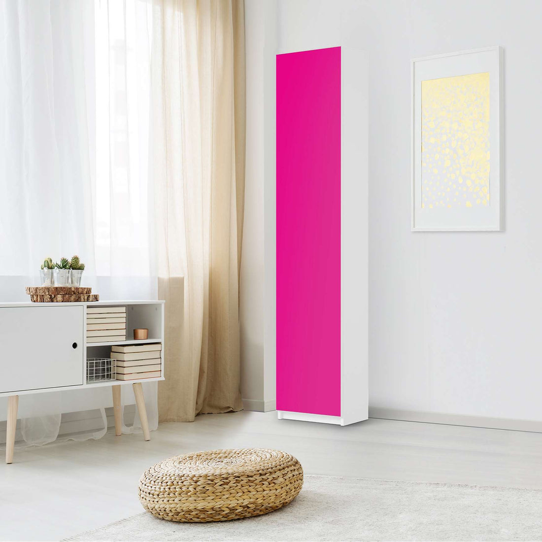 Klebefolie Pink Dark - IKEA Pax Schrank 236 cm Höhe - 1 Tür - Schlafzimmer