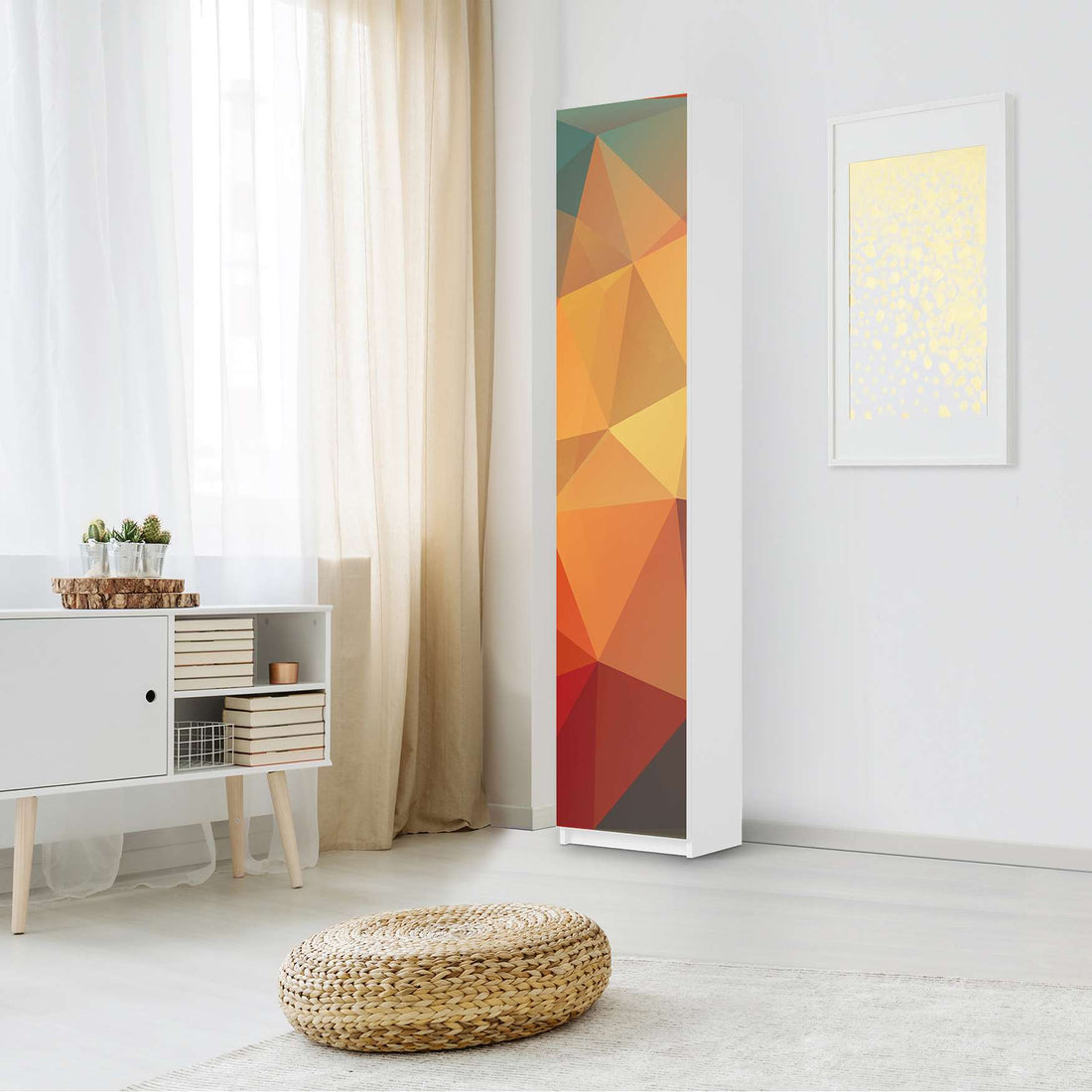 Klebefolie Polygon - IKEA Pax Schrank 236 cm Höhe - 1 Tür - Schlafzimmer