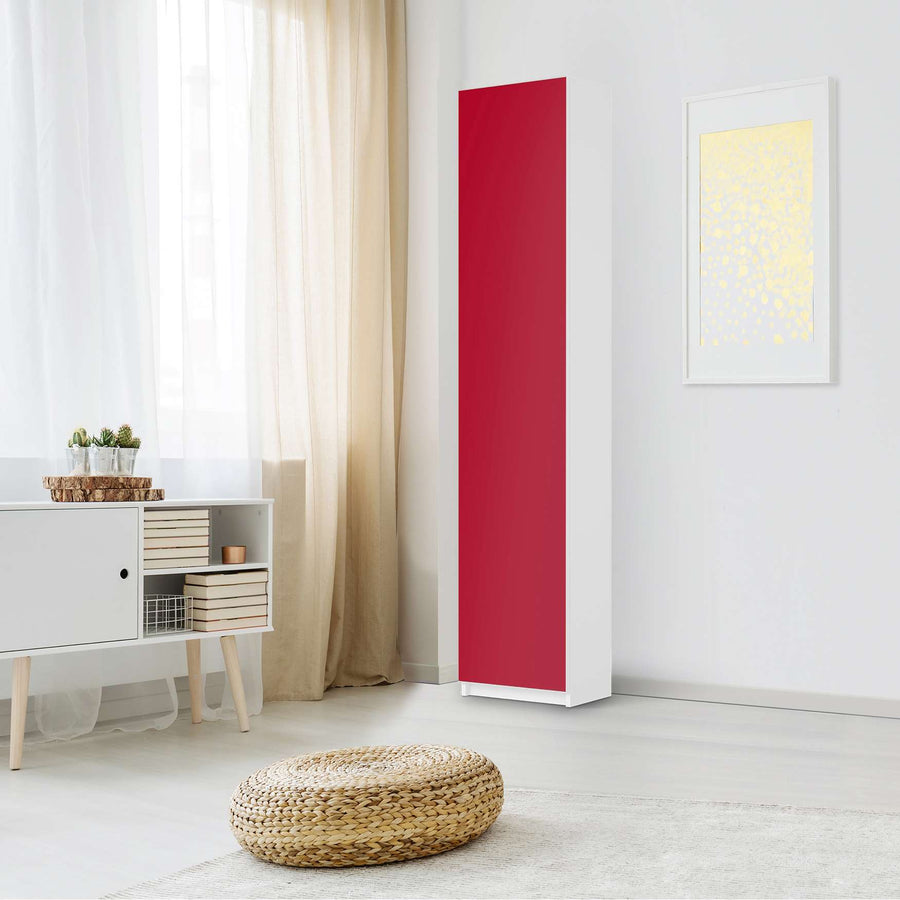 Klebefolie Rot Dark - IKEA Pax Schrank 236 cm Höhe - 1 Tür - Schlafzimmer