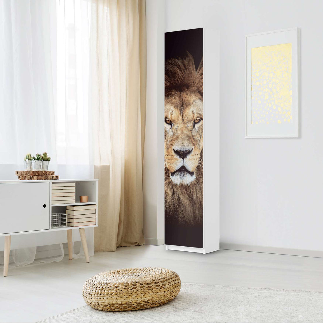 Klebefolie Wild Eyes - IKEA Pax Schrank 236 cm Höhe - 1 Tür - Schlafzimmer