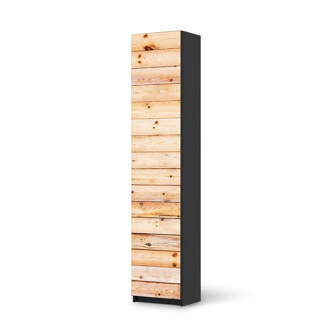 Klebefolie Bright Planks - IKEA Pax Schrank 236 cm Höhe - 1 Tür - schwarz