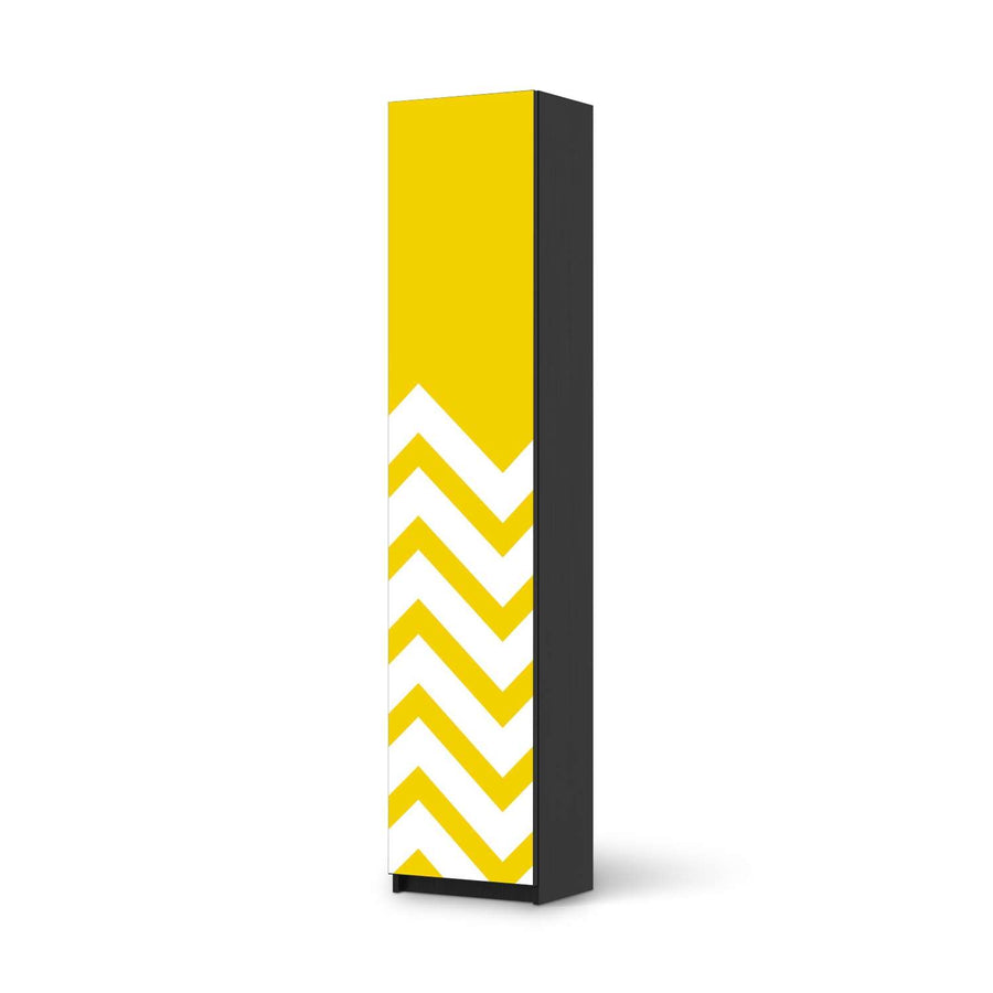 Klebefolie Gelbe Zacken - IKEA Pax Schrank 236 cm Höhe - 1 Tür - schwarz
