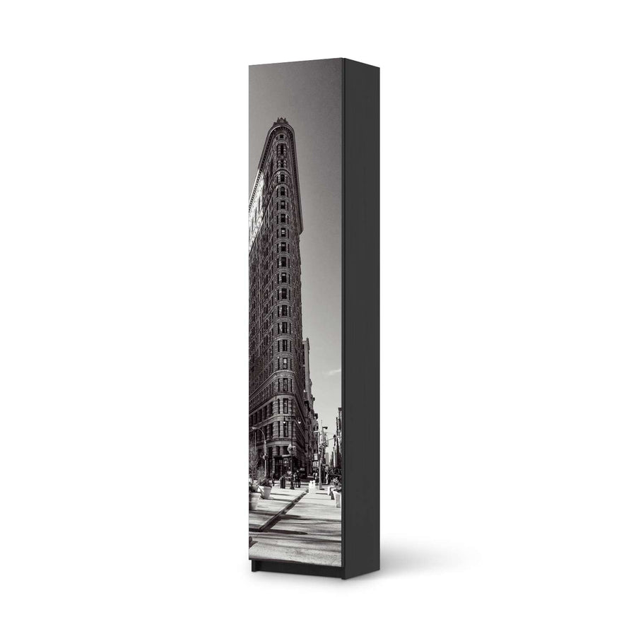 Klebefolie Manhattan - IKEA Pax Schrank 236 cm Höhe - 1 Tür - schwarz