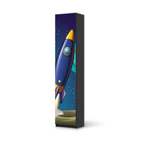 Klebefolie Space Rocket - IKEA Pax Schrank 236 cm Höhe - 1 Tür - schwarz