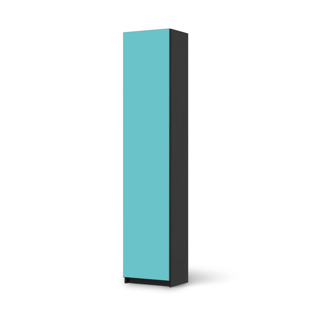 Klebefolie Türkisgrün Light - IKEA Pax Schrank 236 cm Höhe - 1 Tür - schwarz