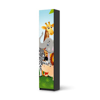 Klebefolie Wild Animals - IKEA Pax Schrank 236 cm Höhe - 1 Tür - schwarz